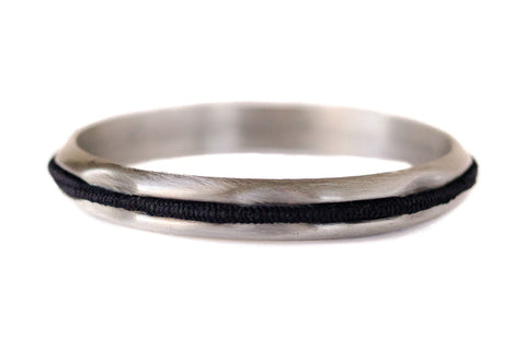 Hair Tie Bangle Brushed Silver - Maria Shireen