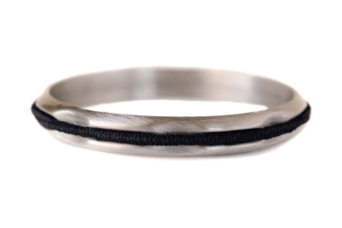 Hair Tie Bangle Brushed Silver